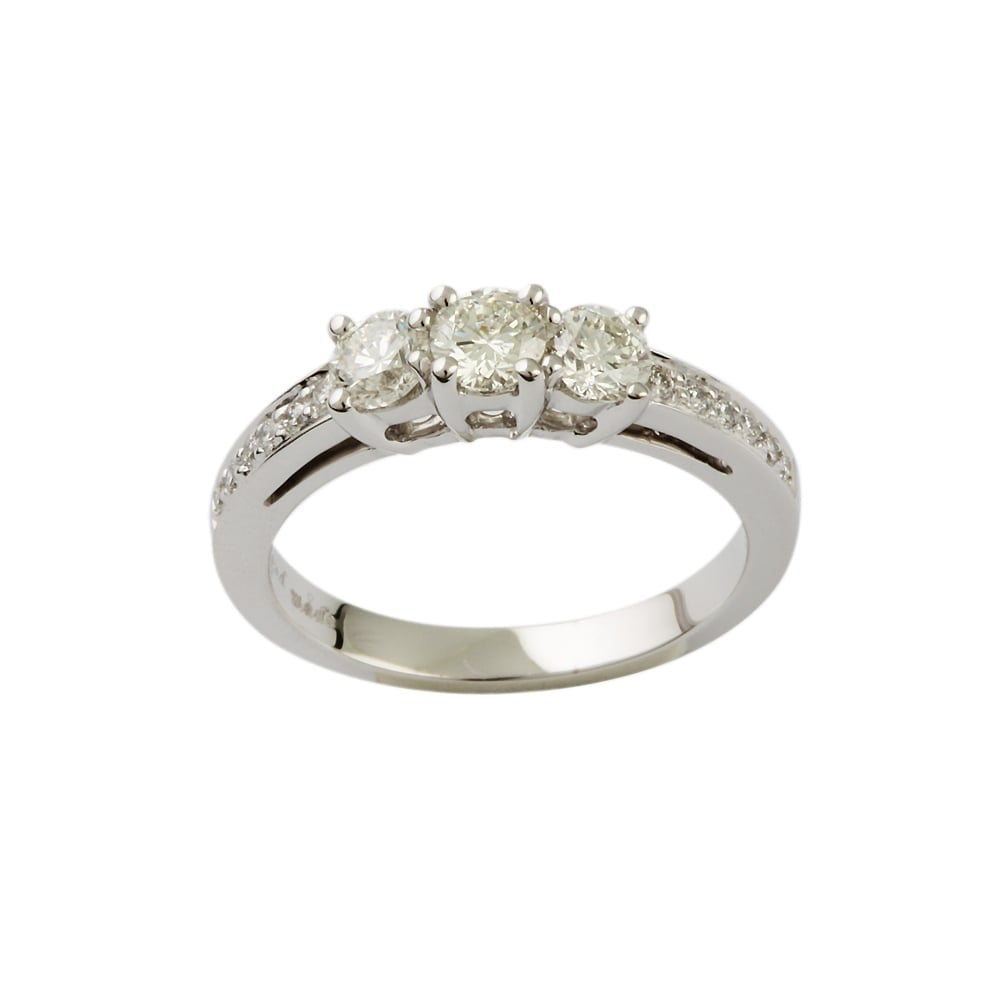 9ct White Gold Diamond Half Eternity Ring 0.85ct