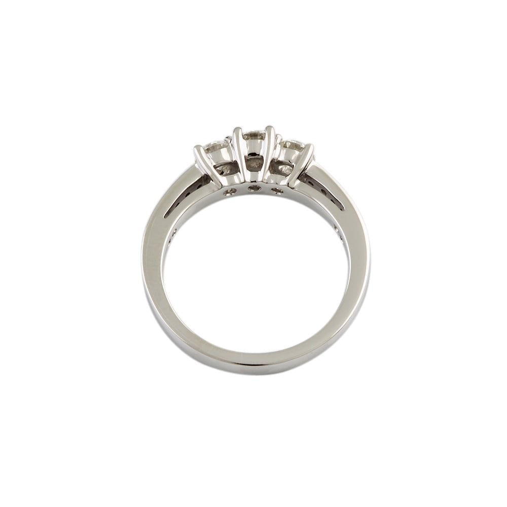9ct White Gold Diamond Half Eternity Ring 0.85ct