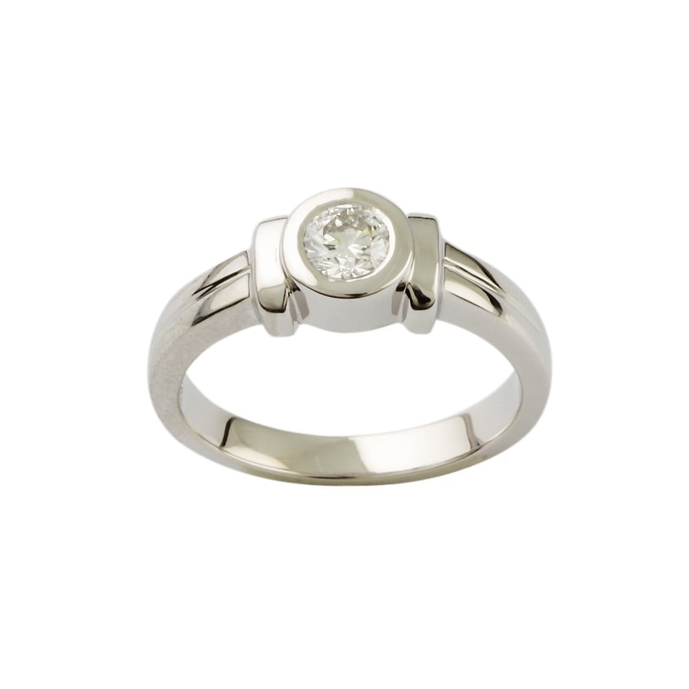 9ct White Gold Diamond Solitaire Ring