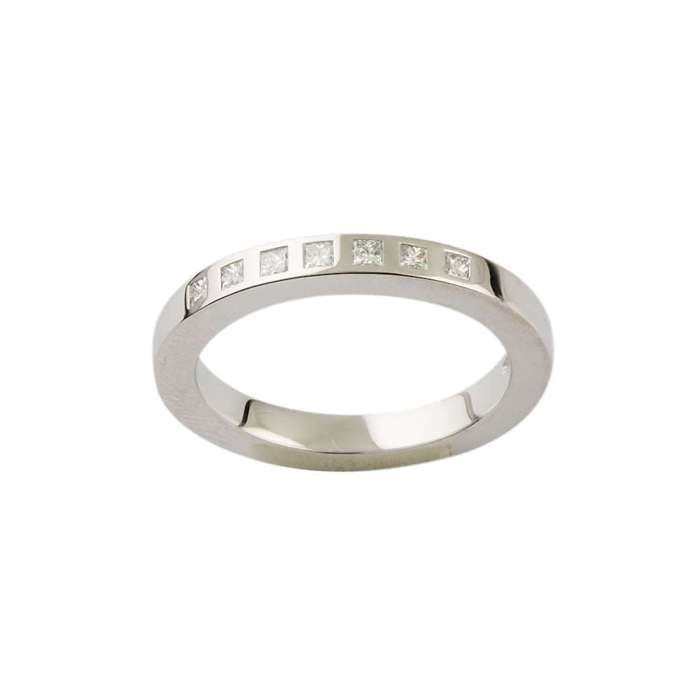 9ct White Gold Diamond Half Eternity Ring