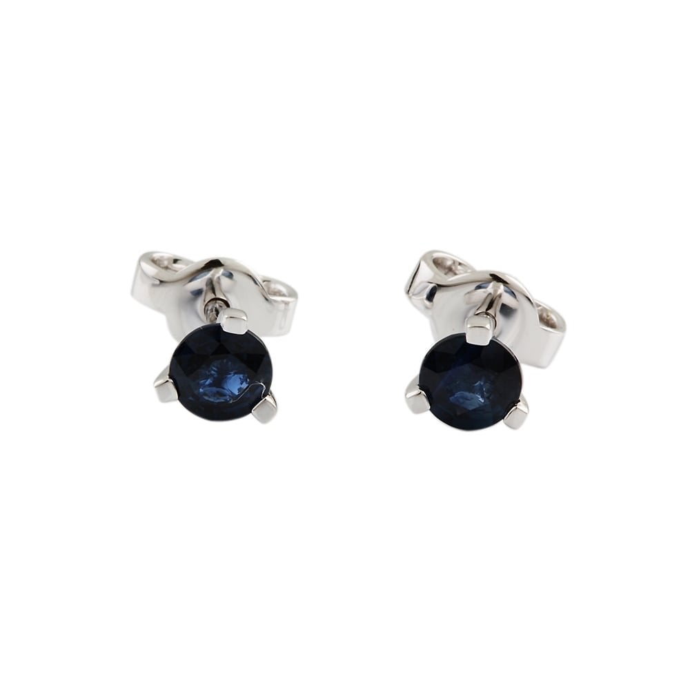 9ct White Gold Blue Sapphire Stud Earring 0.85ct