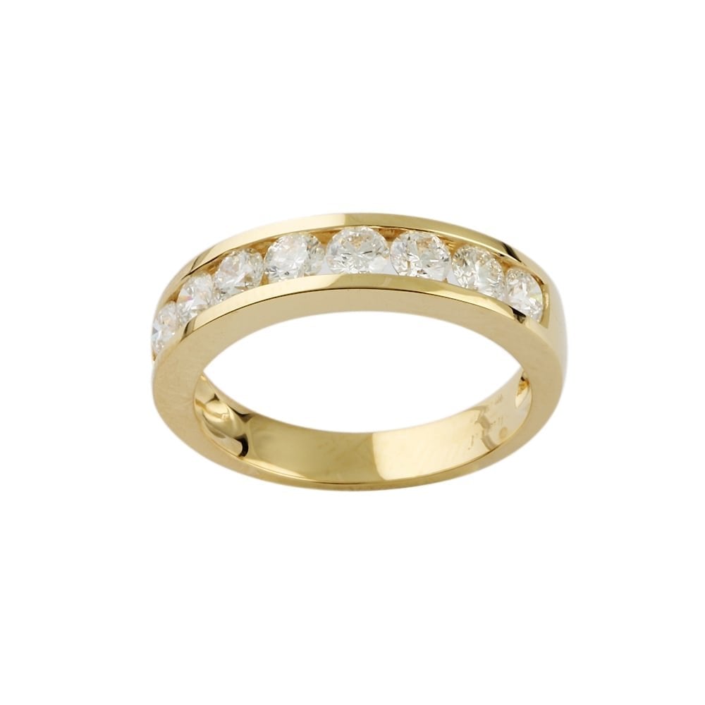 9ct Yellow Gold Diamond Half Eternity Ring 1.00ct