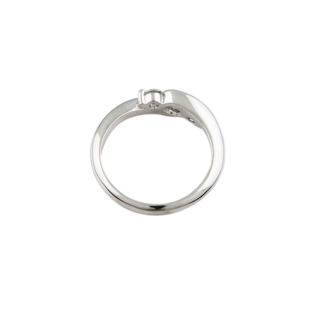 9ct White Gold Diamond Three Stone Ring Total weight  0.30ct