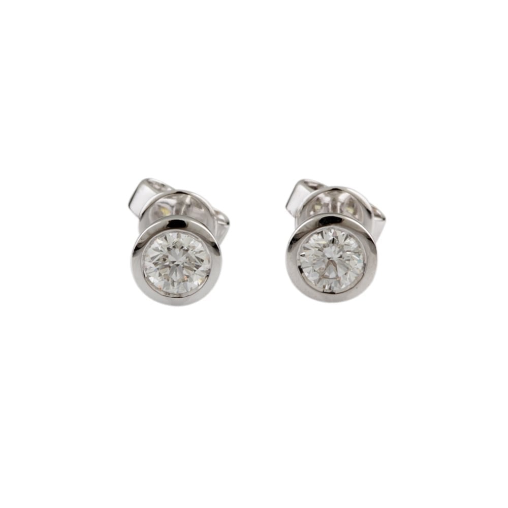 9ct White Gold Diamond Stud Earring 0.38ct
