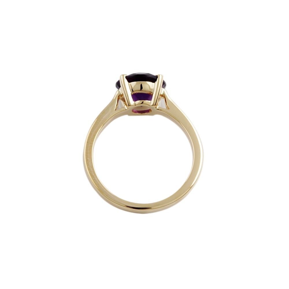 9ct Yellow Gold Amethyst Single Stone Ring 2.17ct