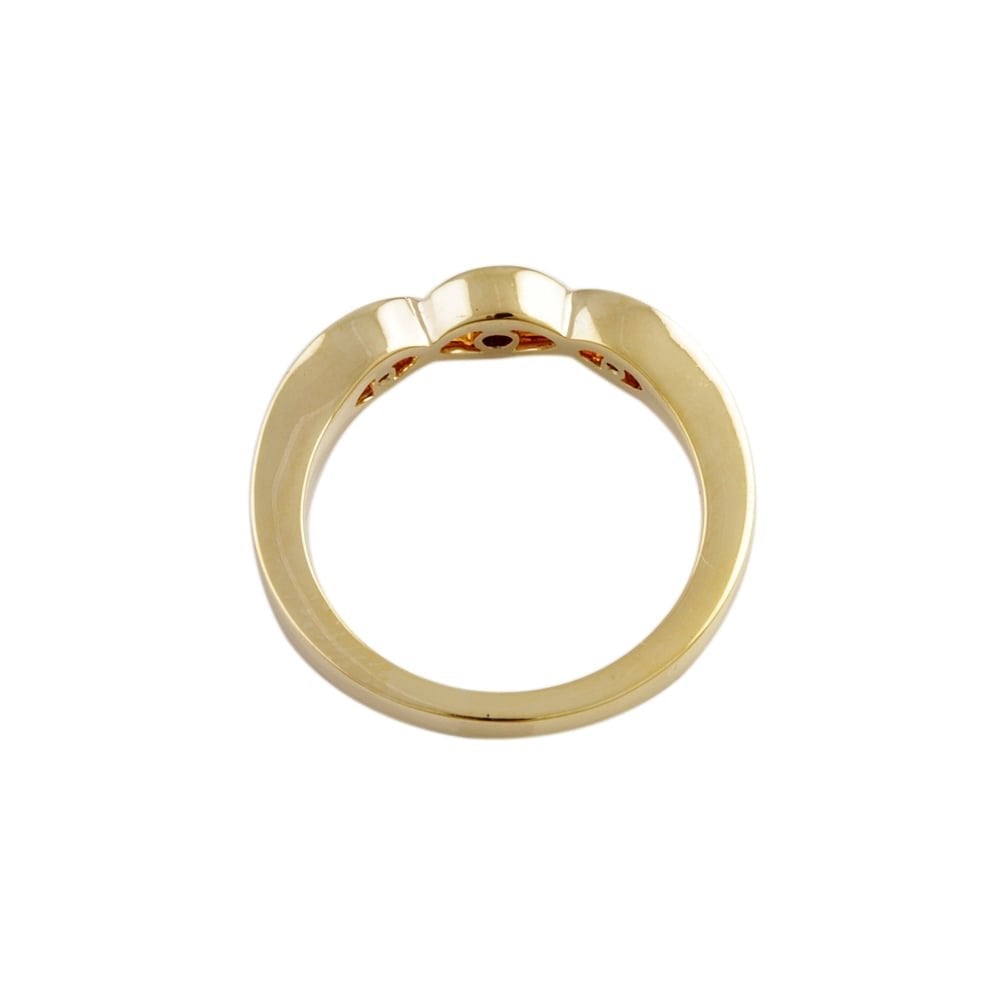 9ct Yellow Gold garnet 0.08ct and Diamond Dress Ring  0.06ct