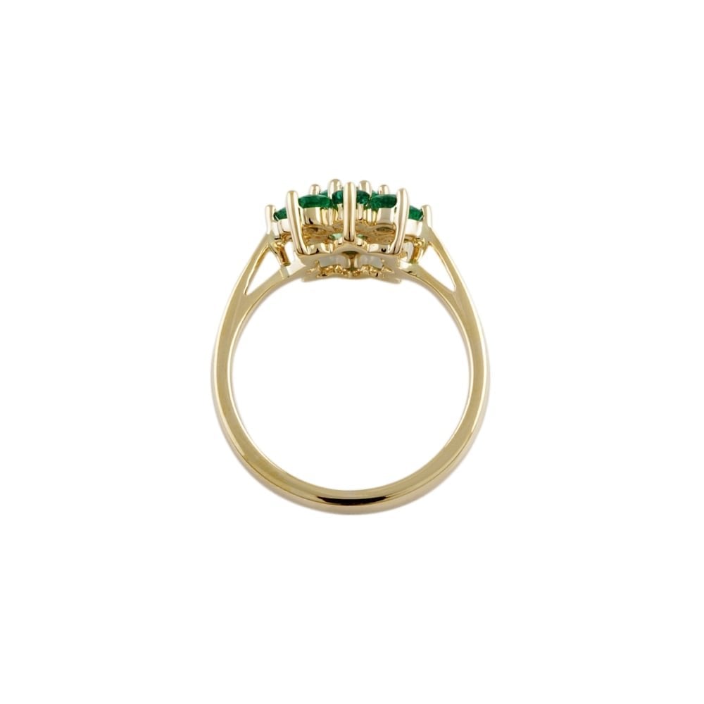 9ct Gold Emerald Cluster Ring 1.16ct