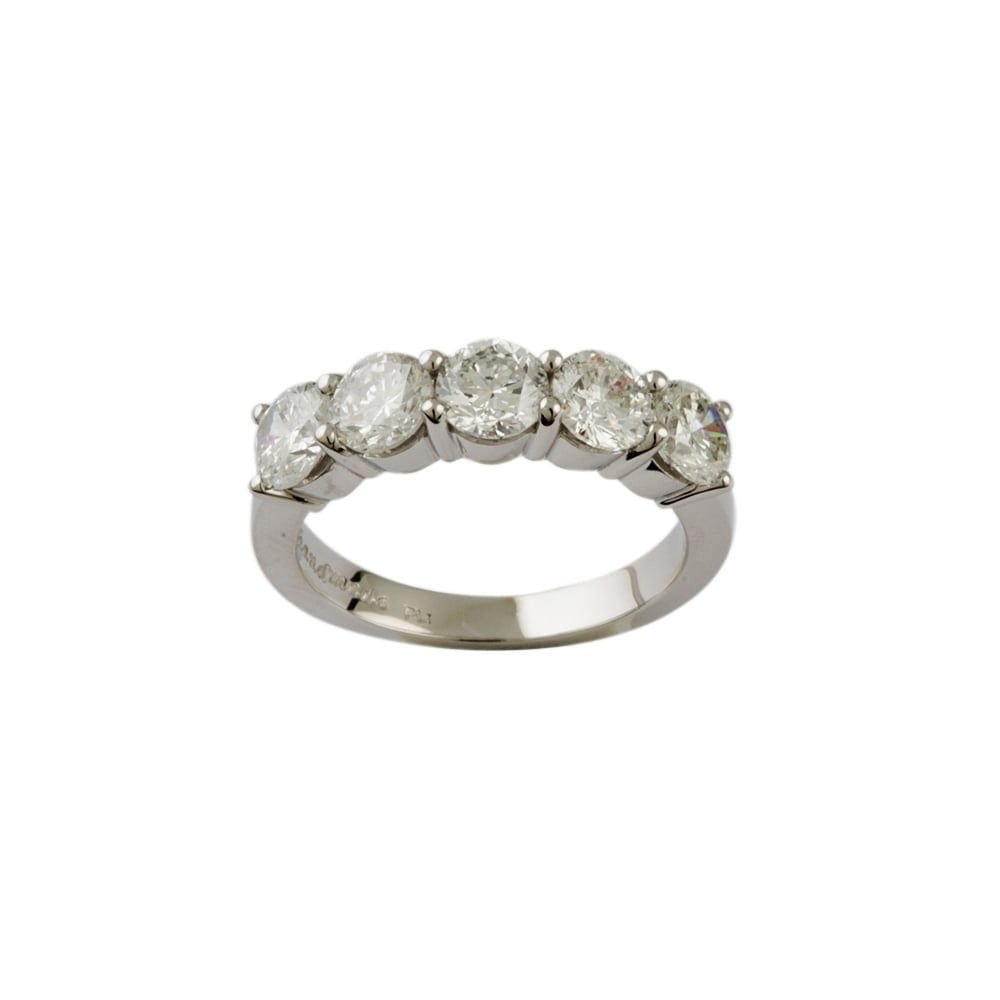 9ct White Gold Diamond Five Stone Ring 2.12ct