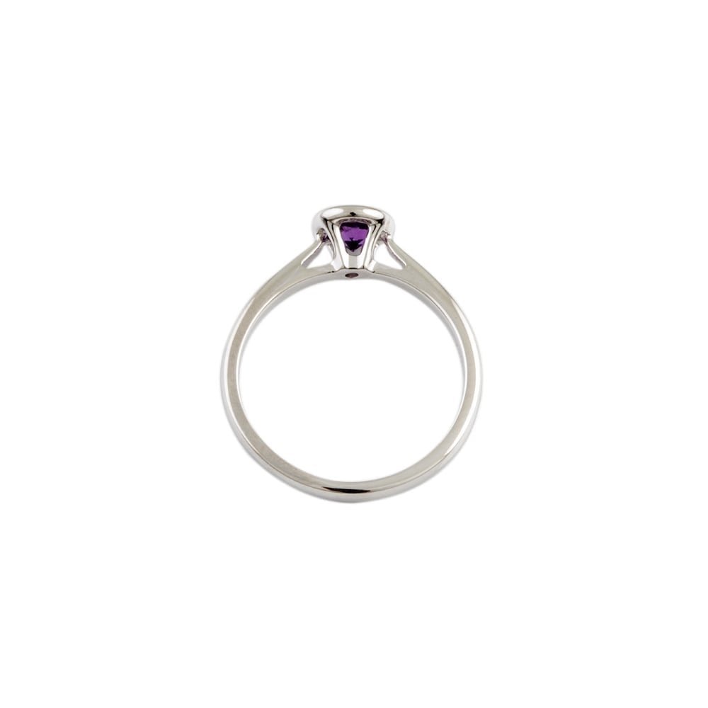 9ct White Gold Amethyst Single Stone Ring 0.33ct