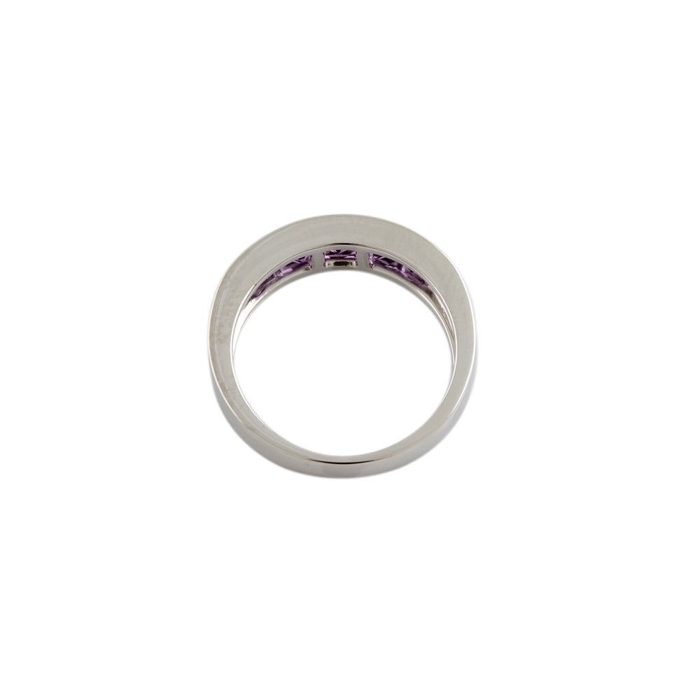9ct White Gold Amethyst Five Stone Ring 1.20ct