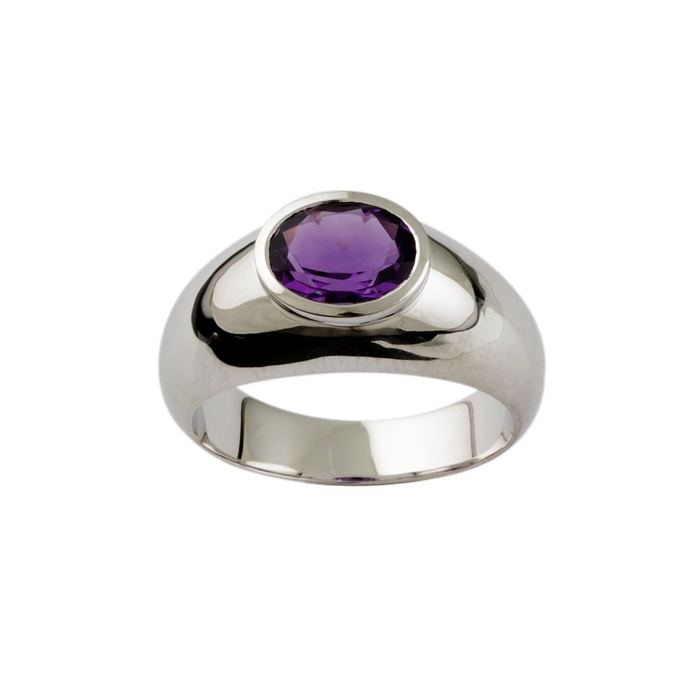 9ct White Gold Amethyst single Stone Ring 2.29ct