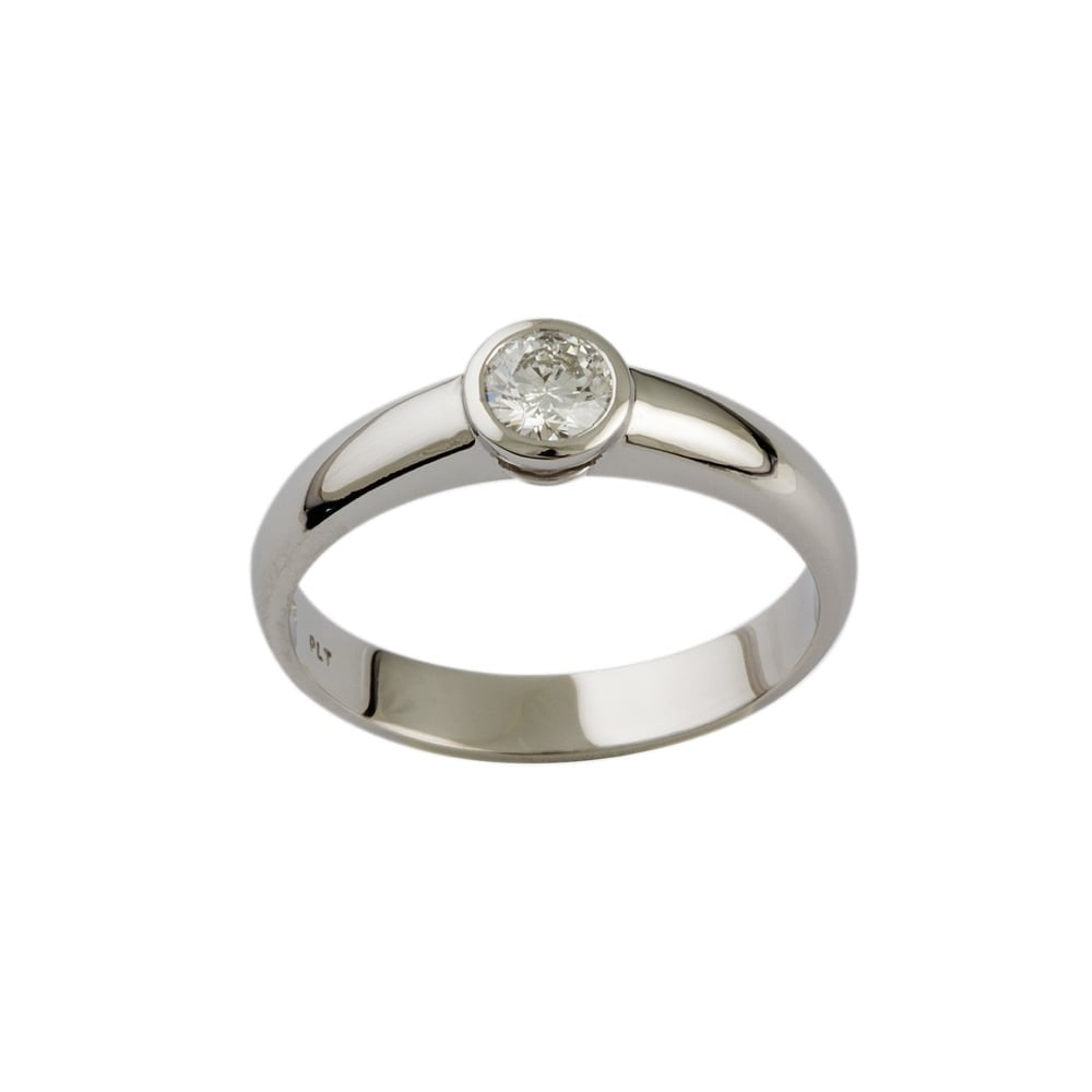 9ct White Gold Diamond Solitaire Ring 0.40ct