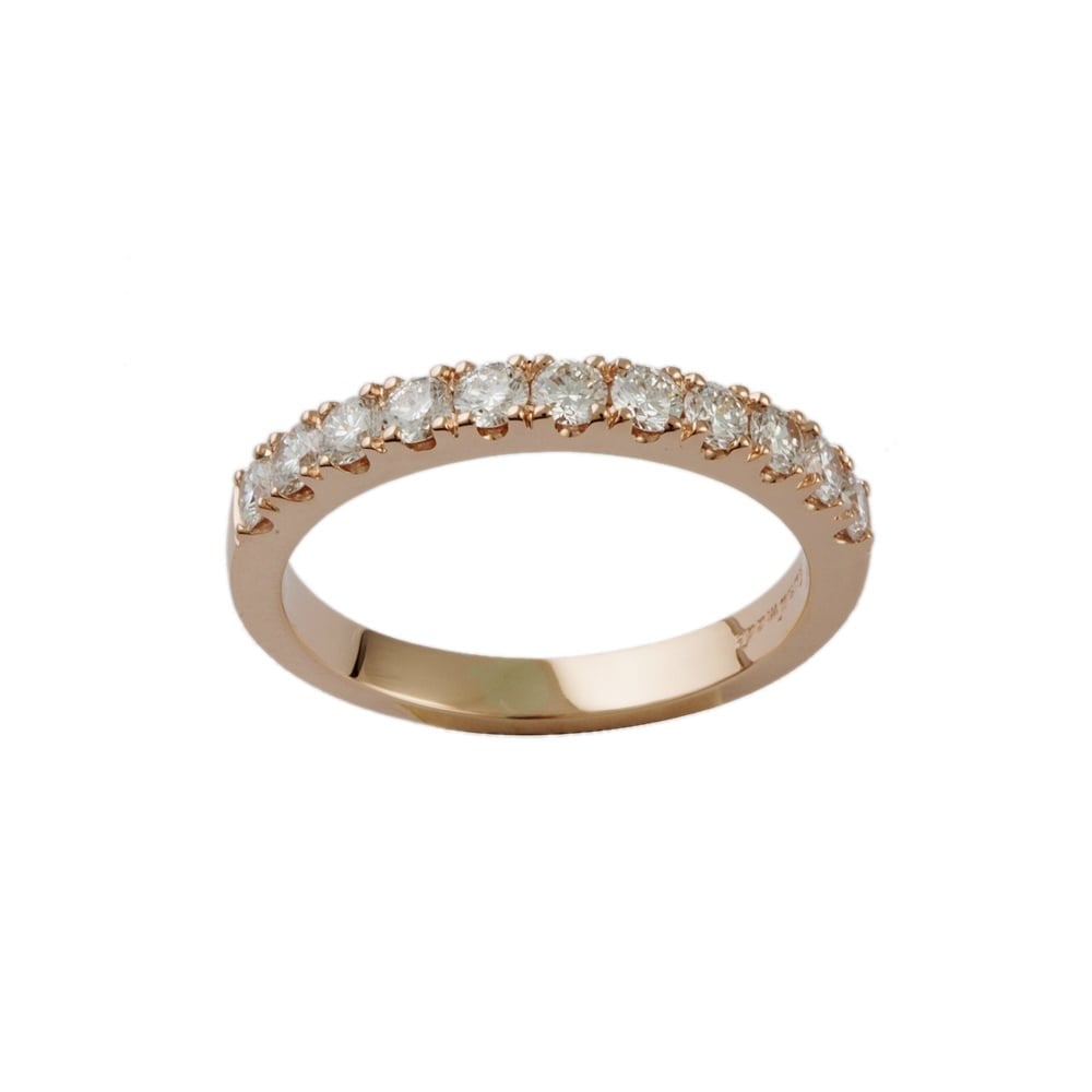 9ct Rose Gold Diamond 0.85ct Half Eternity Ring