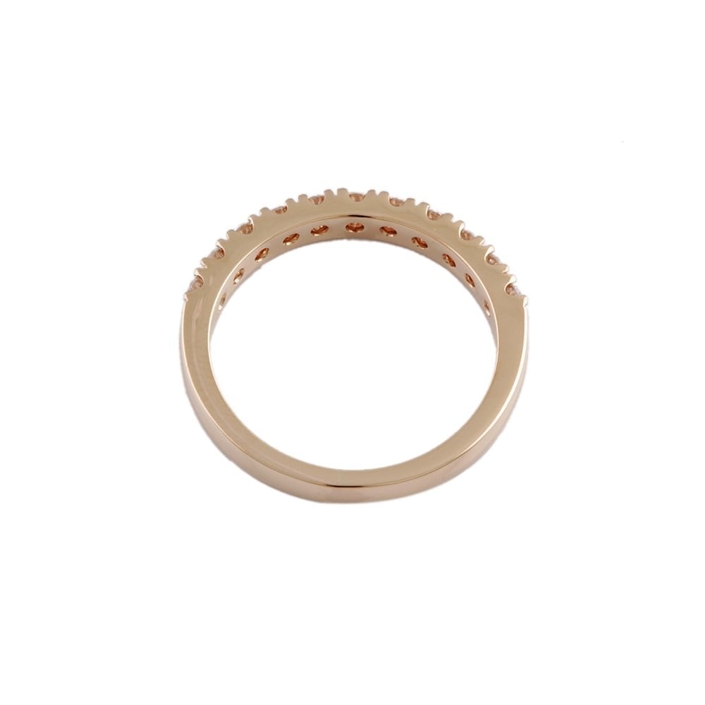 9ct Rose Gold Diamond 0.85ct Half Eternity Ring