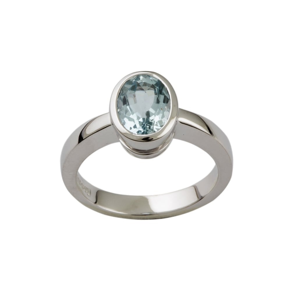9ct White Gold Aquamarine 1.29ct Single Stone Ring