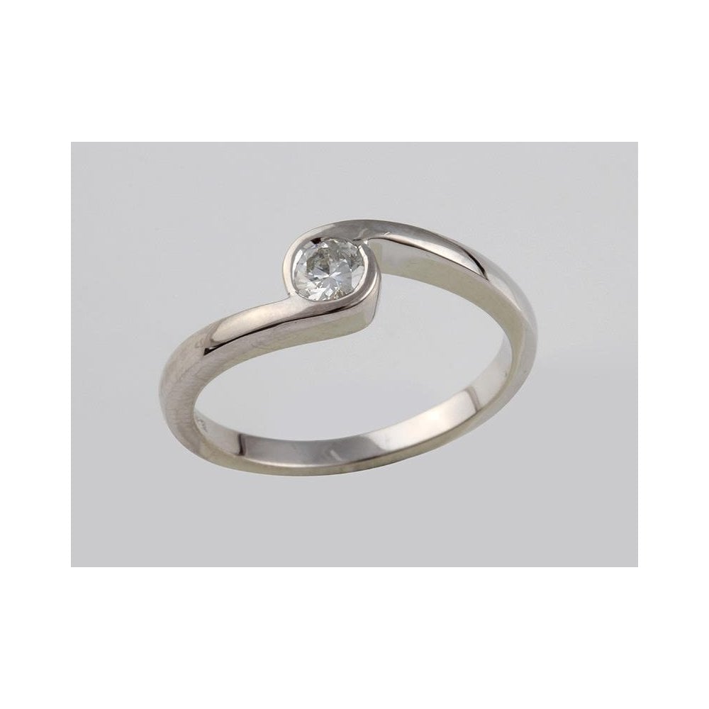 Bespoke 9ct White Gold Diamond Solitaire Ring 0.23ct