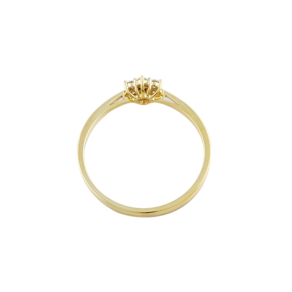 Yellow Gold 0.38ct Round Diamond Set Cluster Ring