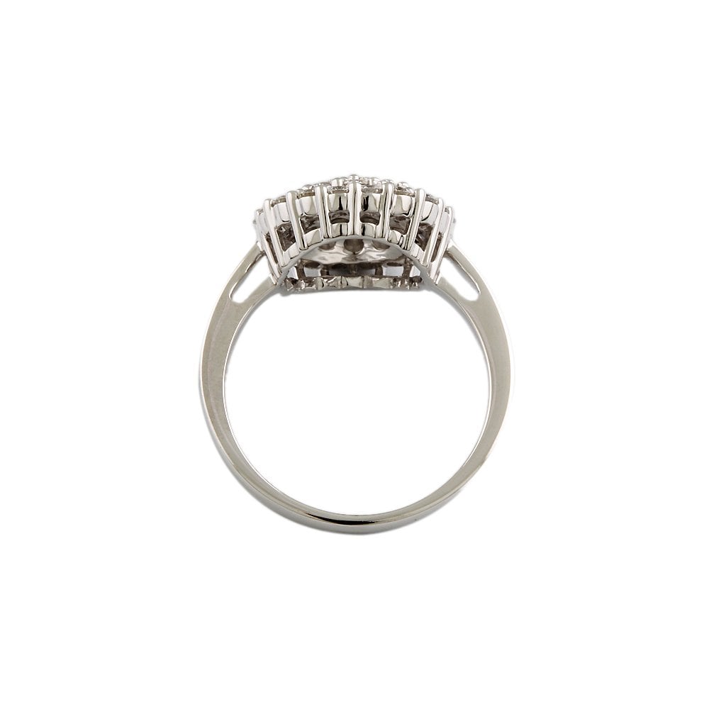 White Gold 0.86ct Round Diamond Cluster Ring