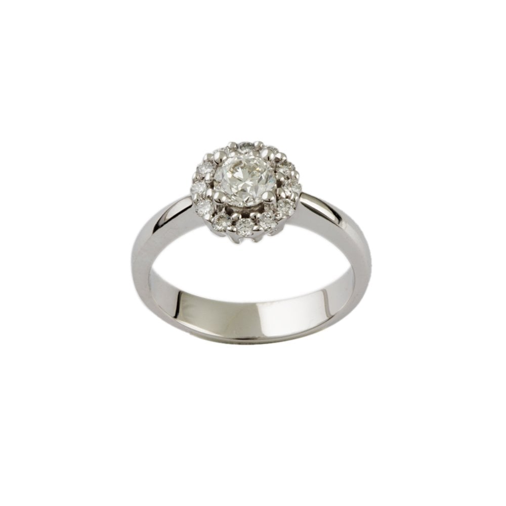 White Gold 0.57ct Round Diamond Cluster Ring