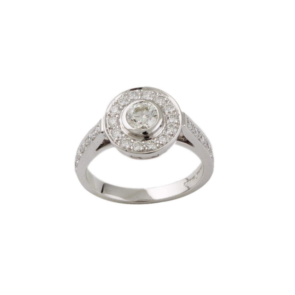 White Gold 0.84ct Round Diamond Set Cluster Ring