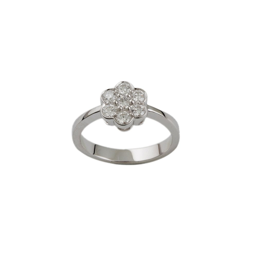 White Gold 0.48ct Round Diamond Set Cluster Ring