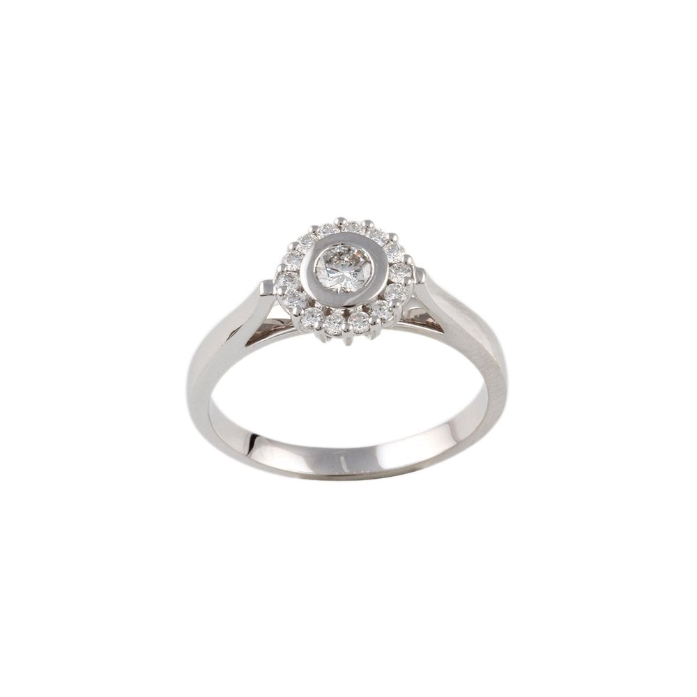 White Gold 0.46ct Round Diamond Set Cluster Ring
