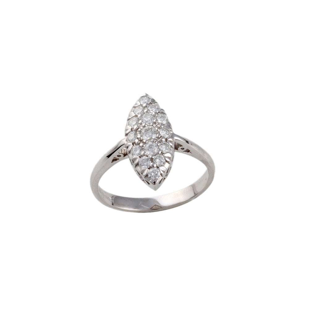 White Gold 0.58ct Round Diamond Set Cluster Ring
