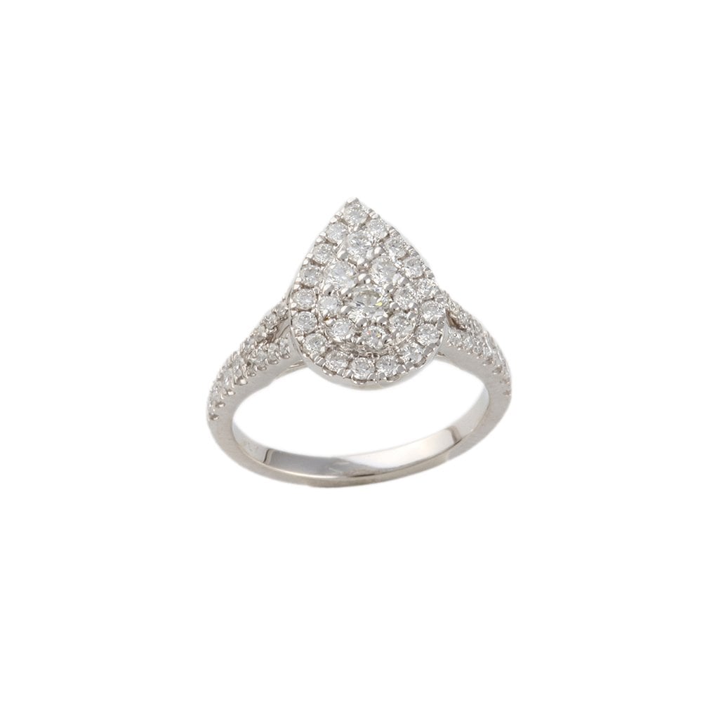 White Gold Round Diamond Set Cluster Ring Total diamond weight  0.85ct