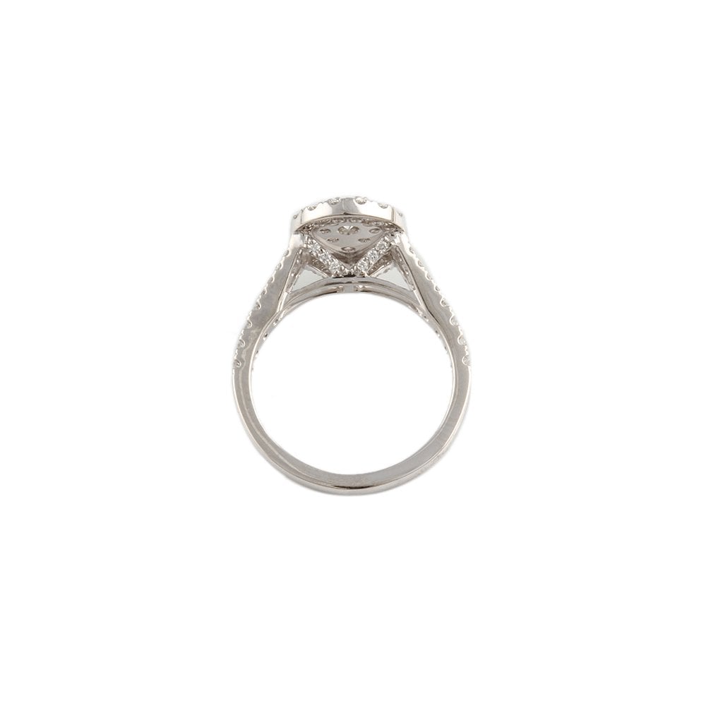White Gold Round Diamond Set Cluster Ring Total diamond weight  0.85ct