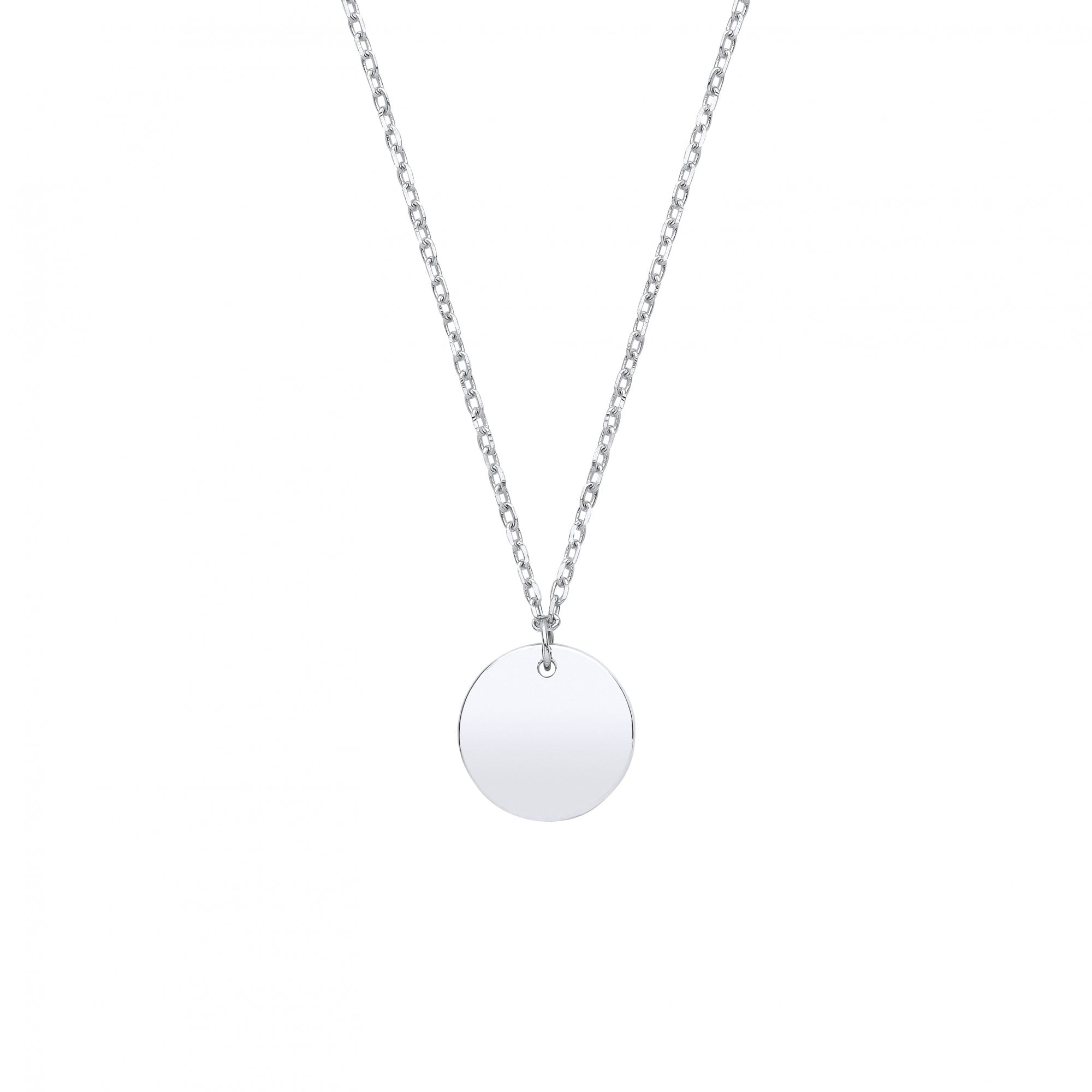 Silver Necklace With Disc Pendant