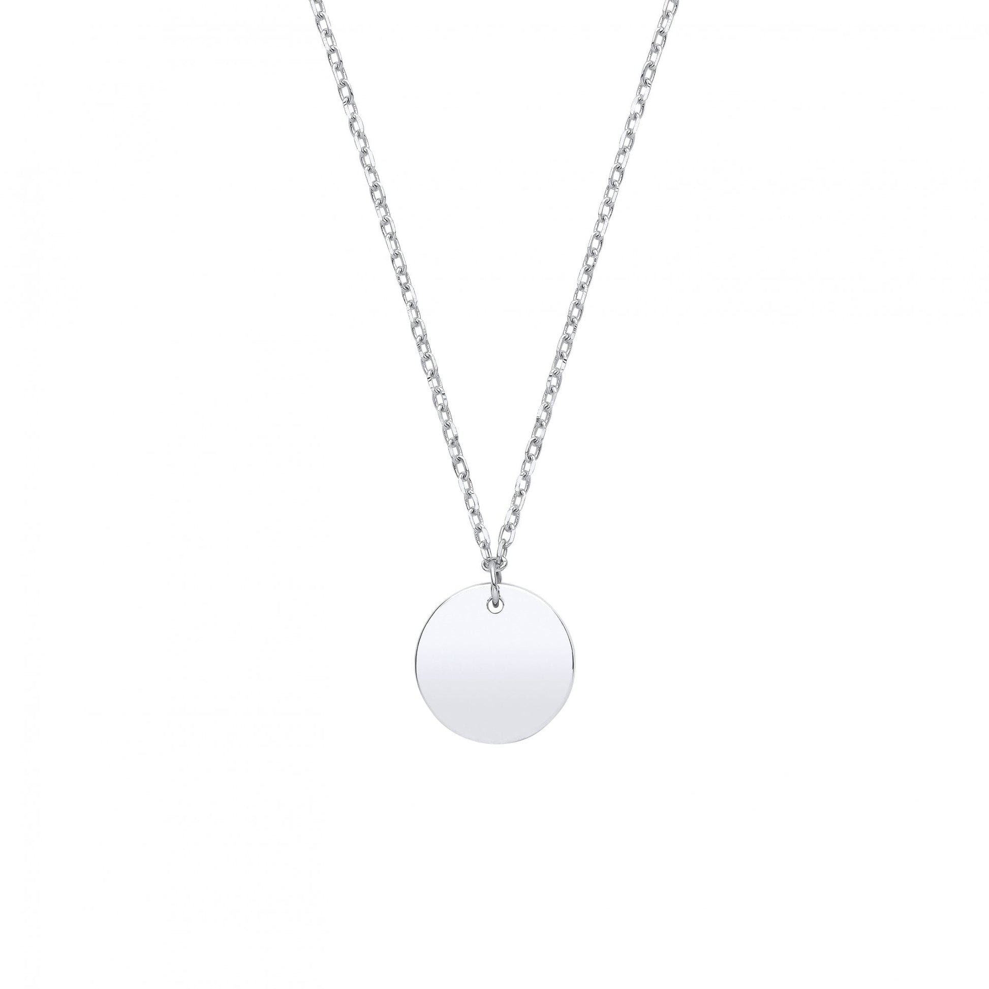 Silver Necklace With Disc Pendant