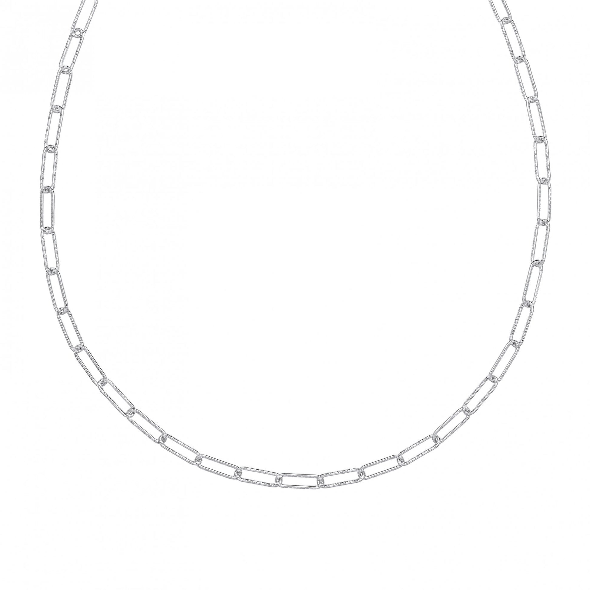 Silver Paper Link Chain Necklace