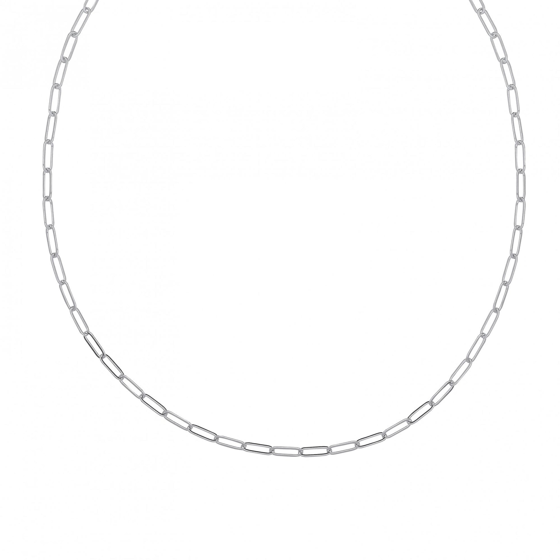 Silver Paper Link Chain Necklace