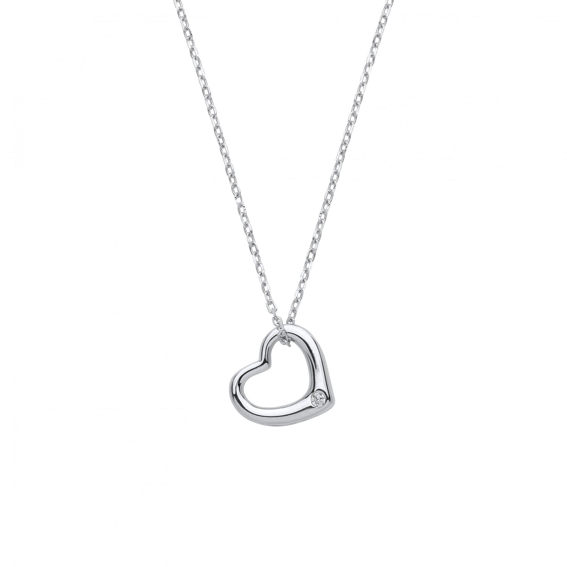 Silver Heart Pendant Necklace