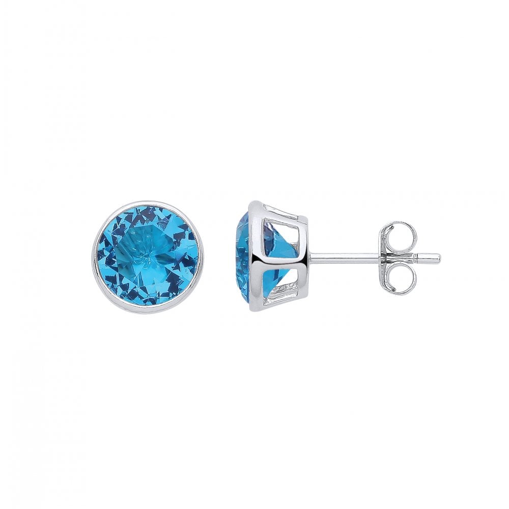 Silver December Tanzanite Birthstone 5mm Stud Earring
