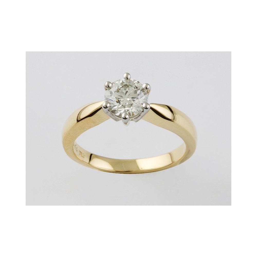 18ct Yellow and white gold Solitaire ring