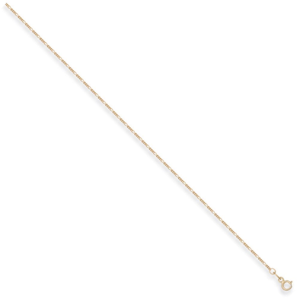 9ct Yellow Gold Figaro Chain 1.3mm Gauge