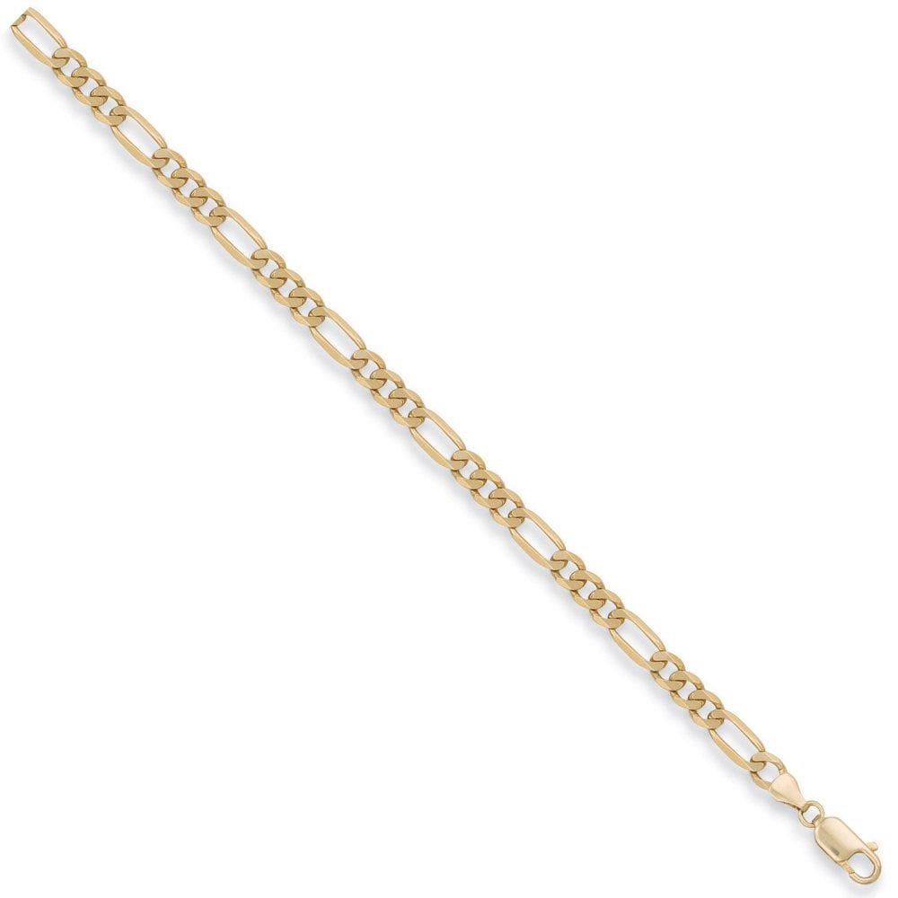 9ct yellow gold Figaro Bracelet / Chain  6.3mm Gauge
