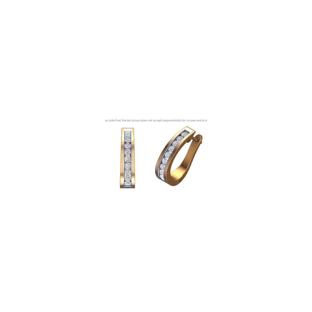 9ct yellow gold Diamond set hoop earrings