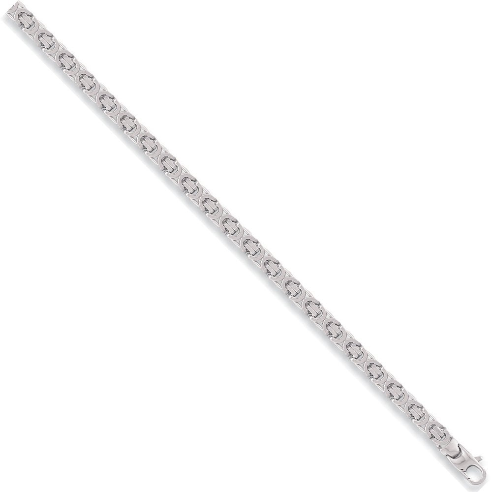 White Gold Flat Byzantine Chain 5.7mm Gauge