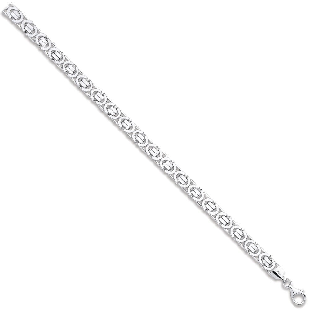 White Gold Flat Byzantine Chain