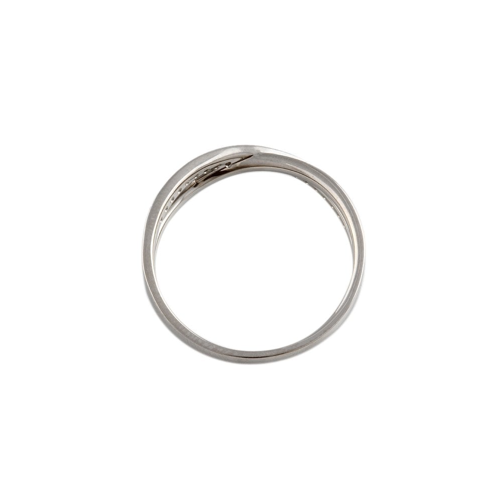 White Gold 0.16ct Round Diamond Crossover Style Half Eternity Ring