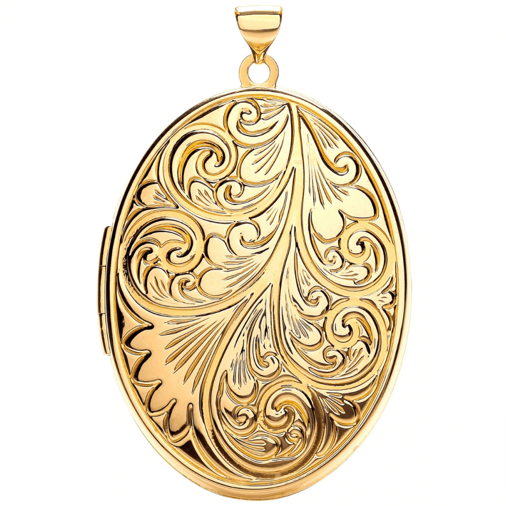 9ct Yellow White Oval Shaped Family Locket