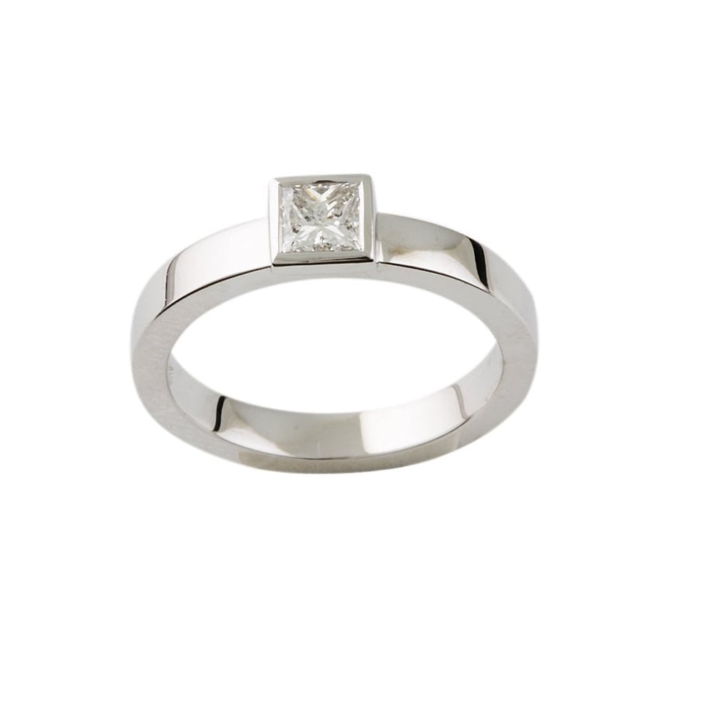 9ct White Gold Diamond Solitaire Ring 0.50ct