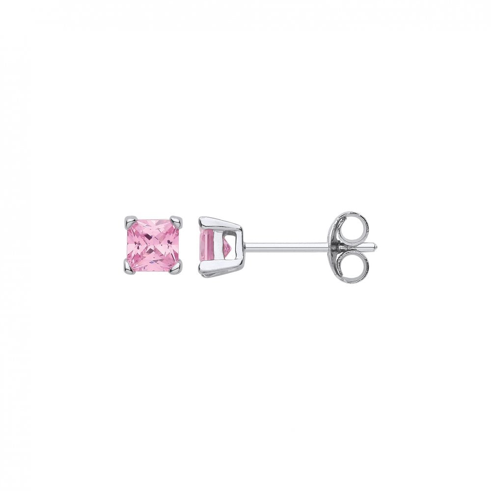 4mm Pink Heart Stud Earrings (Pack of 5)