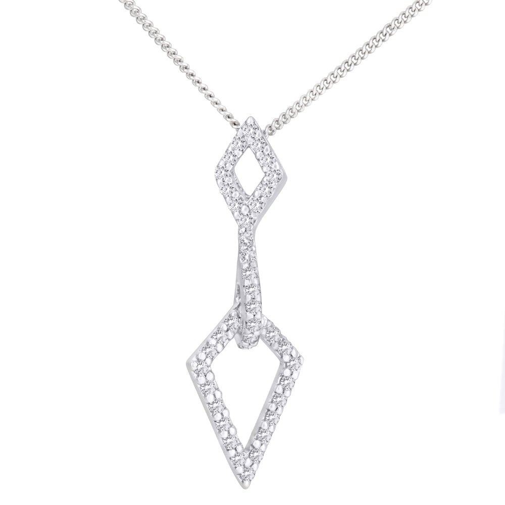 SPARKLD 18ct White Gold Diamond Pendant