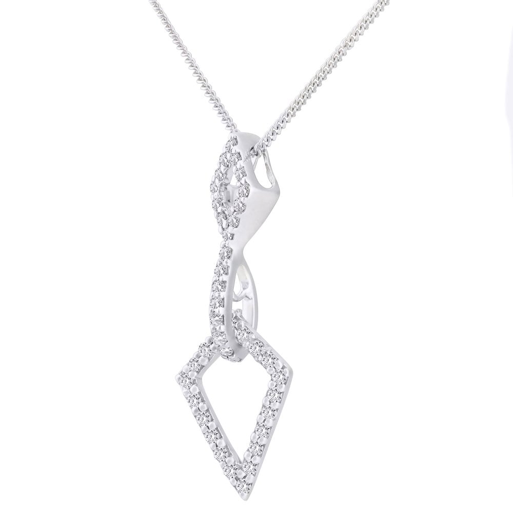 SPARKLD 18ct White Gold Diamond Pendant