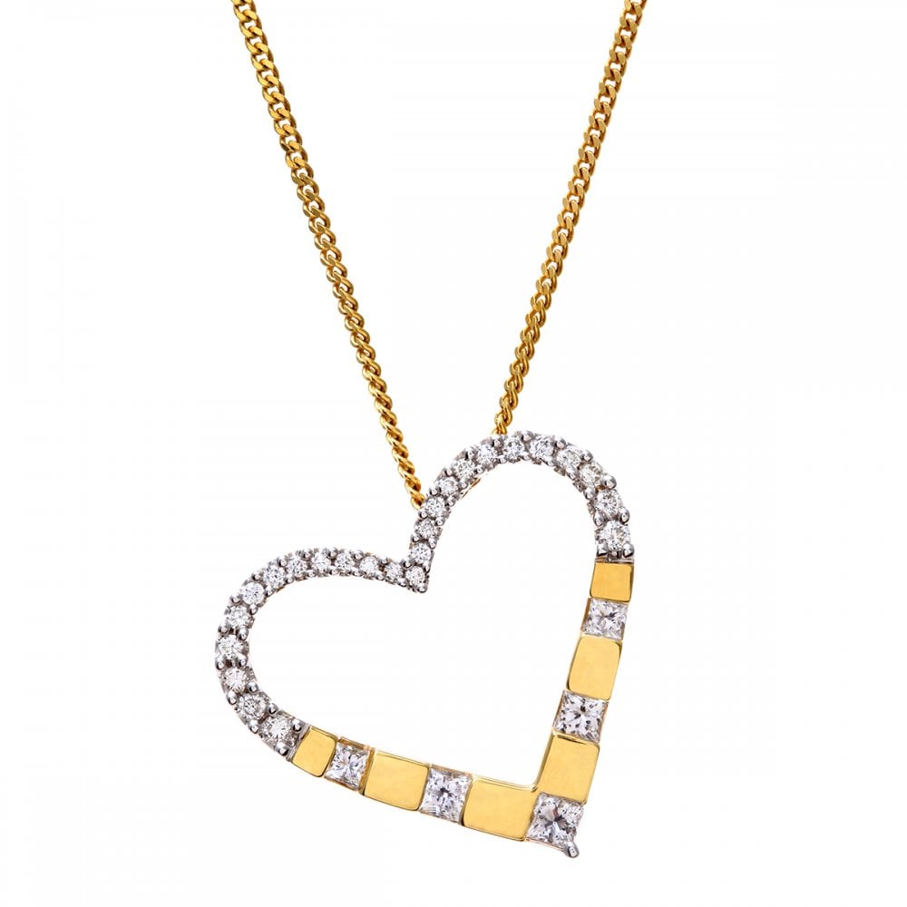 SPARKLD 18ct Yellow Gold 0.50ct Diamond Heart Pendant