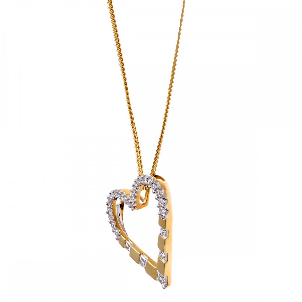 SPARKLD 18ct Yellow Gold 0.50ct Diamond Heart Pendant