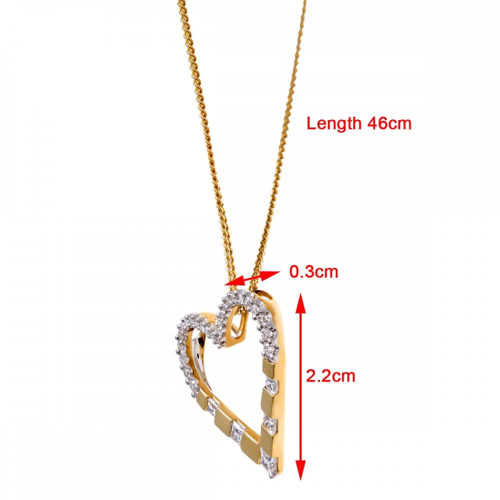 SPARKLD 18ct Yellow Gold 0.50ct Diamond Heart Pendant